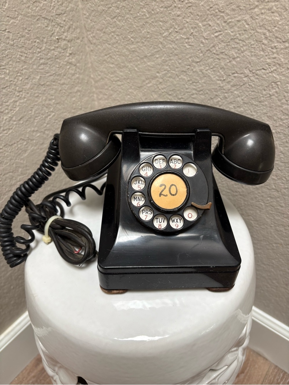 Vintage  Black Rotary Desk Phone - Sony studios